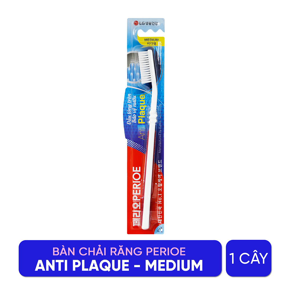 Bàn chải răng Perioe Anti Plaque ( Medium ) vỉ 1 cây